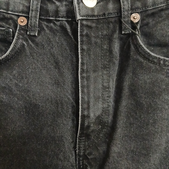 Zara high rise black distressed ripped jeans  Raw Hem Size 0 Grunge Skater Rock - Picture 4 of 9